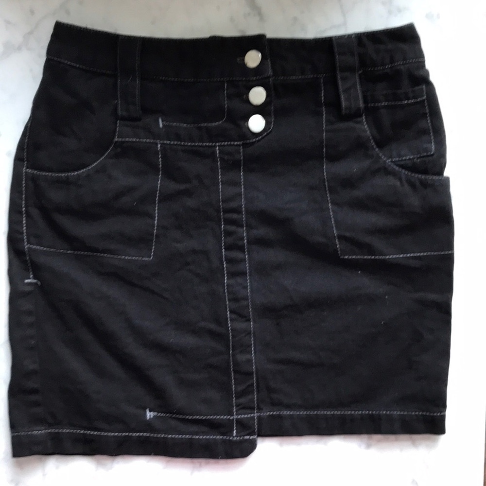 Free people jean asymmetric miniskirt